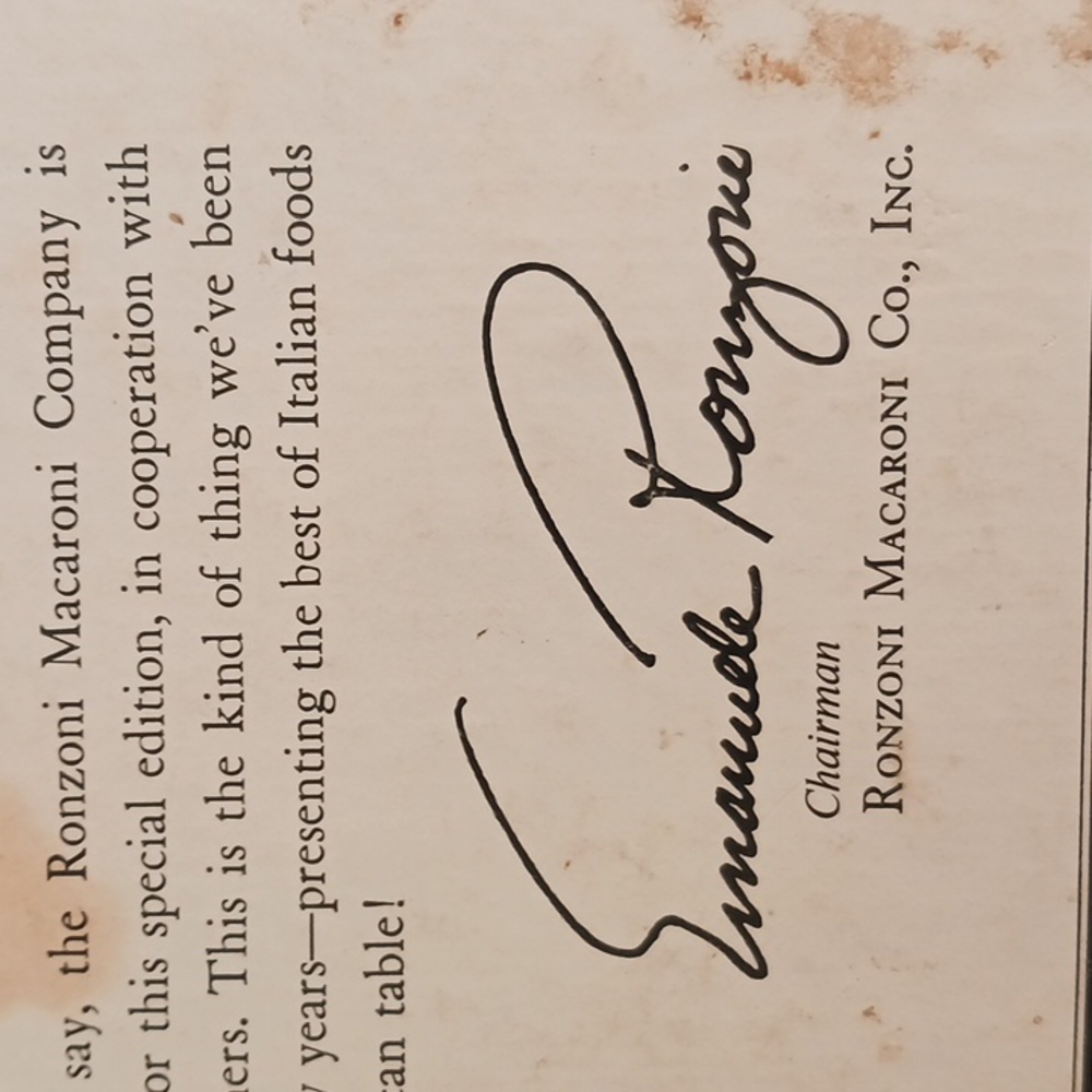 Vintage Ronzoni Family cookbook- "the Talisman Italian cook book,NEW COND.,1950 - Picture 5 of 16